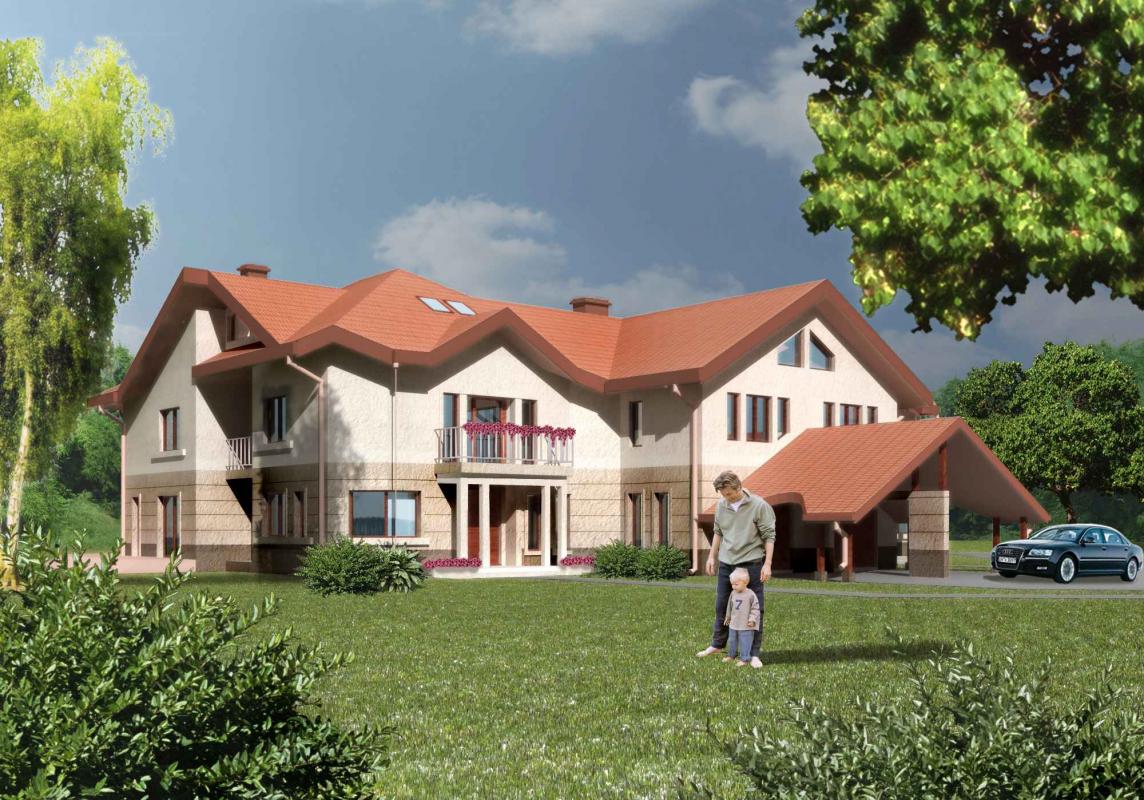 Single-family house in color